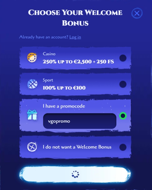 Spinightプロモコード(VGOPROMO)の使い方